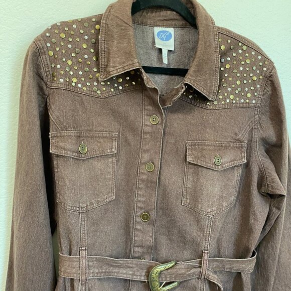 DG2 by Diane Gilman Women's Western Studded Dress Button Down NWT - Picture 3 of 11